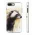 Badger on a Yellow Background - Impact Resistant Phone Case iPhone 8 Plus Glossy